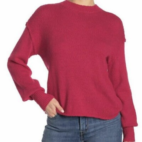Abound Pullover Sweater Top Size XXL Textured Crew Red Potion Pink NEW Tag B24 - Picture 1 of 6